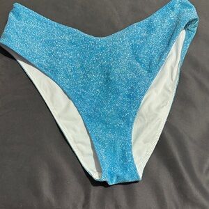 PINK Victoria's Secret Glittery Blue Bikini Bottom